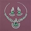 American Diamond Classic Necklace with Rhodium Plating