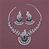 American Diamond Classic Necklace with Rhodium Plating