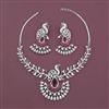 American Diamond Classic Necklace with Rhodium Plating