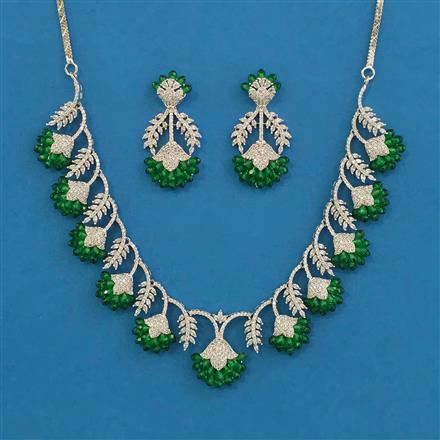 American Diamond Classic Necklace with Rhodium Plating