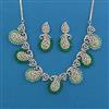 American Diamond Classic Necklace with Rhodium Plating