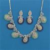 American Diamond Classic Necklace with Rhodium Plating