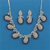 American Diamond Classic Necklace with Rhodium Plating