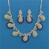 American Diamond Classic Necklace with Rhodium Plating