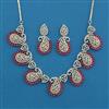 American Diamond Classic Necklace with Rhodium Plating