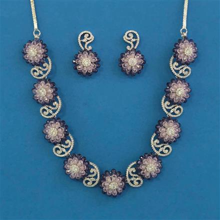 American Diamond Classic Necklace with Rhodium Plating