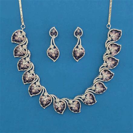 American Diamond Classic Necklace with Rhodium Plating