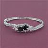 American Diamond Openable kada with Rhodium Plating