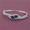 American Diamond Openable kada with Rhodium Plating