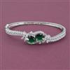 American Diamond Openable kada with Rhodium Plating