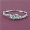 American Diamond Openable kada with Rhodium Plating