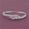 American Diamond Openable kada with Rhodium Plating