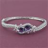 American Diamond Openable kada with Rhodium Plating