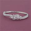 American Diamond Openable kada with Rhodium Plating