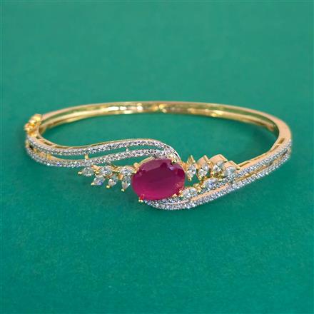 American Diamond Openable kada with 2 Tone Plating