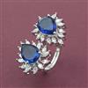 American Diamond Adjustable Ring with Rhodium Plating