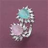 American Diamond Adjustable Ring with Rhodium Plating
