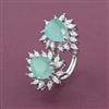 American Diamond Adjustable Ring with Rhodium Plating