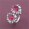 American Diamond Adjustable Ring with Rhodium Plating