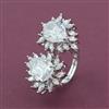 American Diamond Adjustable Ring with Rhodium Plating