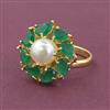 American Diamond Adjustable Ring with Gold Plating