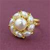 American Diamond Adjustable Ring with Gold Plating