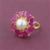 American Diamond Adjustable Ring with Gold Plating