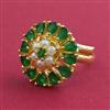 American Diamond Adjustable Ring with Gold Plating