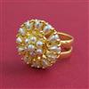 American Diamond Adjustable Ring with Gold Plating