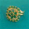 American Diamond Adjustable Ring with Gold Plating