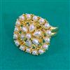 American Diamond Adjustable Ring with Gold Plating