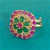 American Diamond Adjustable Ring with Gold Plating