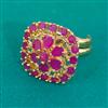 American Diamond Adjustable Ring with Gold Plating