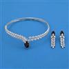 American Diamond Hasli Necklace with Rhodium Plating