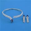American Diamond Hasli Necklace with Rhodium Plating
