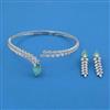 American Diamond Hasli Necklace with Rhodium Plating