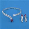 American Diamond Hasli Necklace with Rhodium Plating