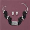 American Diamond Choker Necklace with Rhodium Plating