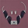 American Diamond Choker Necklace with Rhodium Plating