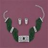 American Diamond Choker Necklace with Rhodium Plating