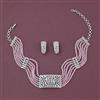 American Diamond Choker Necklace with Rhodium Plating