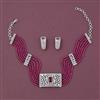American Diamond Choker Necklace with Rhodium Plating
