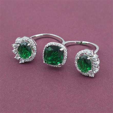 American Diamond Adjustable Ring with Rhodium Plating