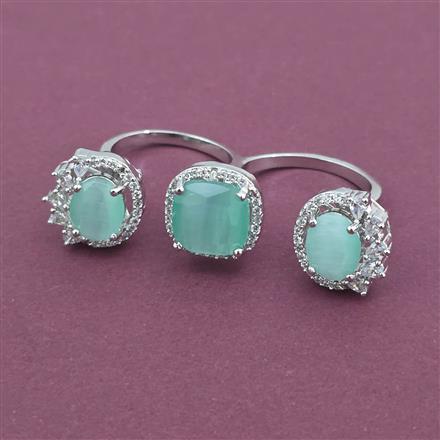 American Diamond Adjustable Ring with Rhodium Plating