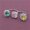 American Diamond Adjustable Ring with Rhodium Plating