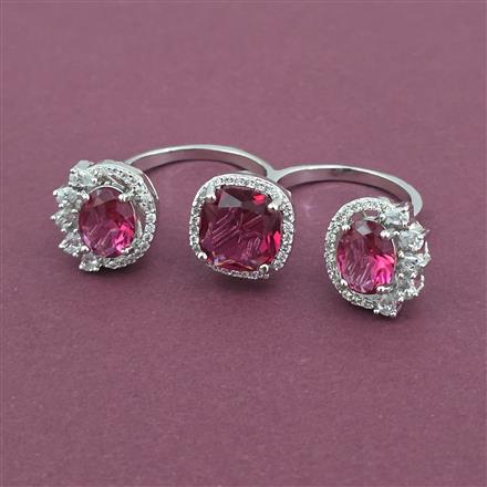 American Diamond Adjustable Ring with Rhodium Plating
