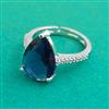 American Diamond Adjustable Ring with Rhodium Plating