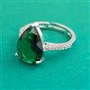 American Diamond Adjustable Ring with Rhodium Plating