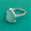 American Diamond Adjustable Ring with Rhodium Plating