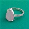 American Diamond Adjustable Ring with Rhodium Plating